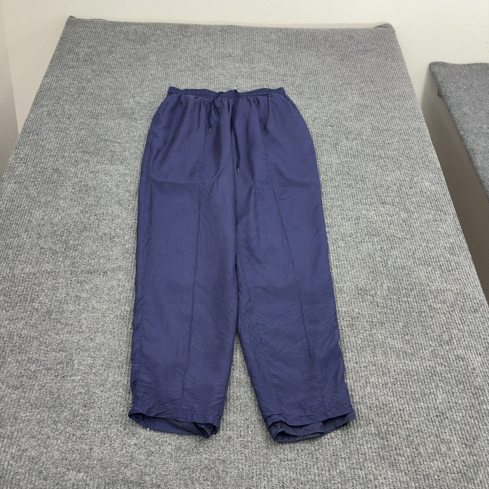 Vintage Unbranded Track Pants XL Blue Silk Elastic Waist Sporty Streetwear Gorp